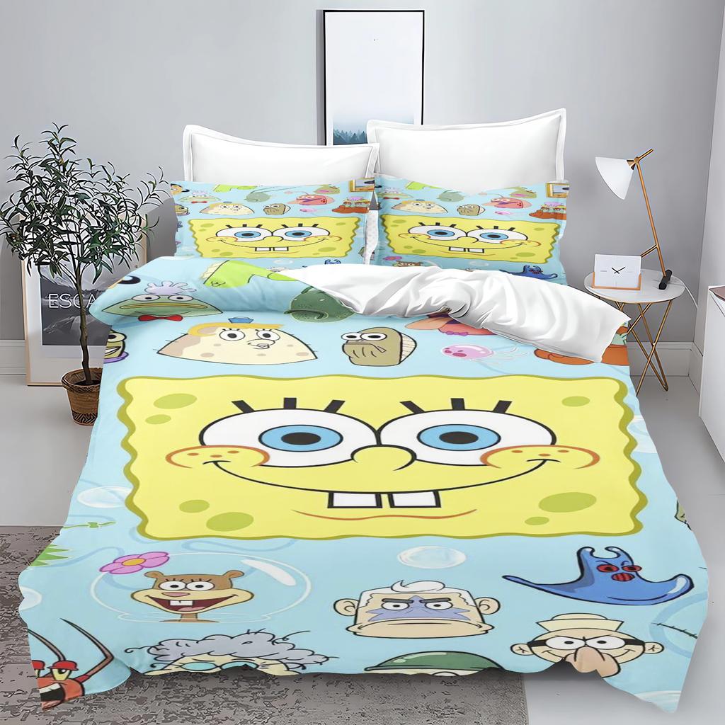 Quilt Cover set Yellow Sponge 100% Polyester Sea Star 3D Children'S Bedding Sets King Size Bedding Comforter