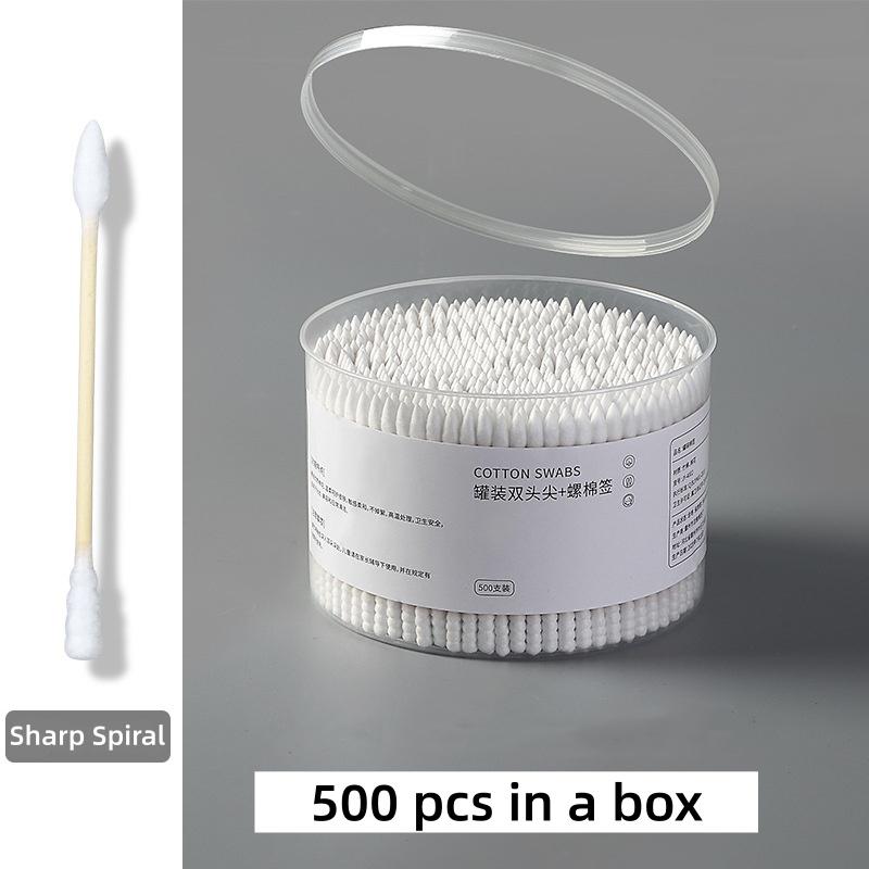 500pcs Bamboo Double-Ended Cotton Swabs - Gentle for Ears & Makeup, Unscented Disposable Ear Cleaning Cotton Swab Lip Tint
