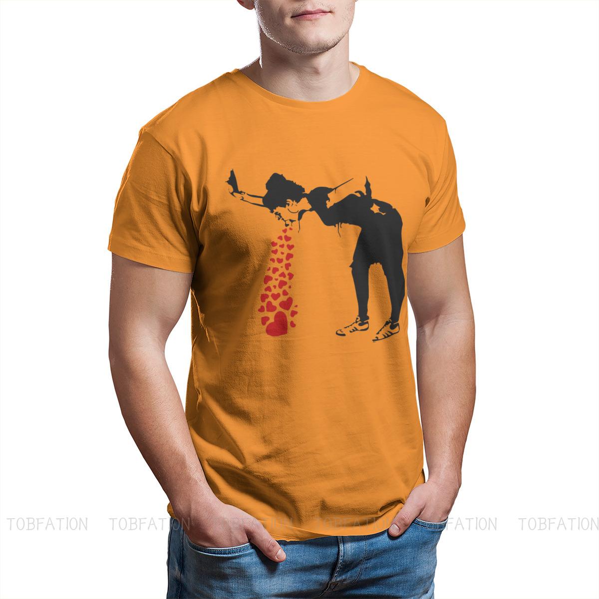

Lovesick Banksy Graffiti Wall Art Tshirt Casual Punk T shirt Tops Homme Pure Cotton Fashion Tees 4XL