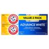 Arm & Hammer, Advance White, Anti-cavity Fluoride Toothpaste, Clean Mint, Twin Pack, 6 Oz (170 G) Each