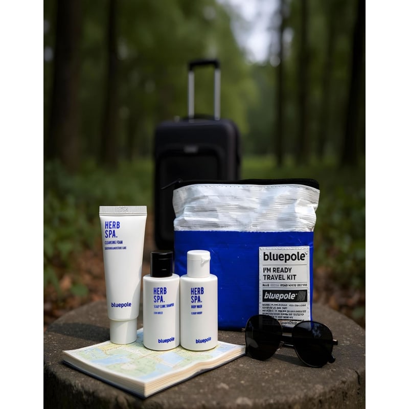 

Bluepoll Набор для путешествий I m Ready Herb Spa 3 предмета, шампунь от выпадения волос, гель для душа и очищающая пенка