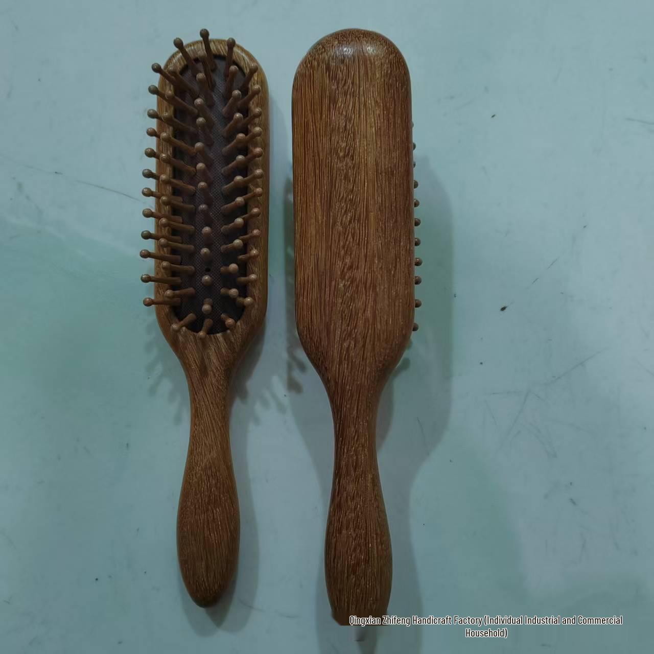 Сандаловая расческа-гребень для меридианов с воздушной подушкой, Золотой Дракон и Феникс