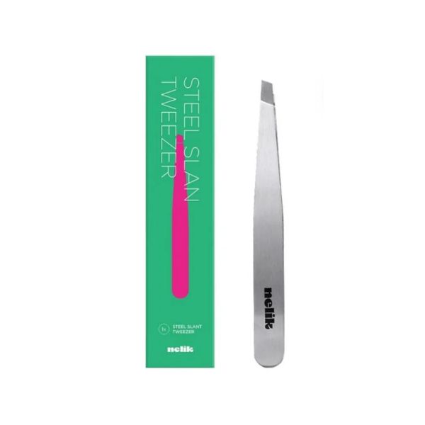 

Nelik Professional Slanted Eyebrow Tweezer Silver 1 Piece silver