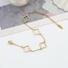 18K Gold Plated Stainless Steel Hollow Four-Leaf Clover Women's Bracelet
