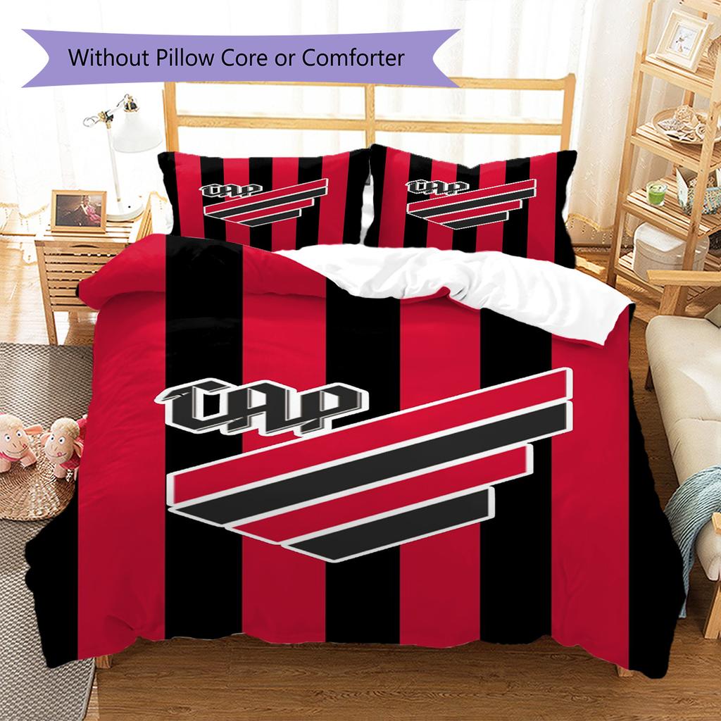 Athletico Paranaense Pattern Bedding Set Quilt Cover Pillowcase Home Decor Gift (1 * duvet cover + 2 * pillowcase, without core)