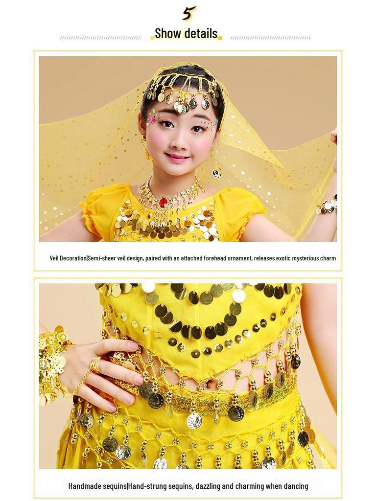 Y Six-one Girls' National Belly Dance Costume Set