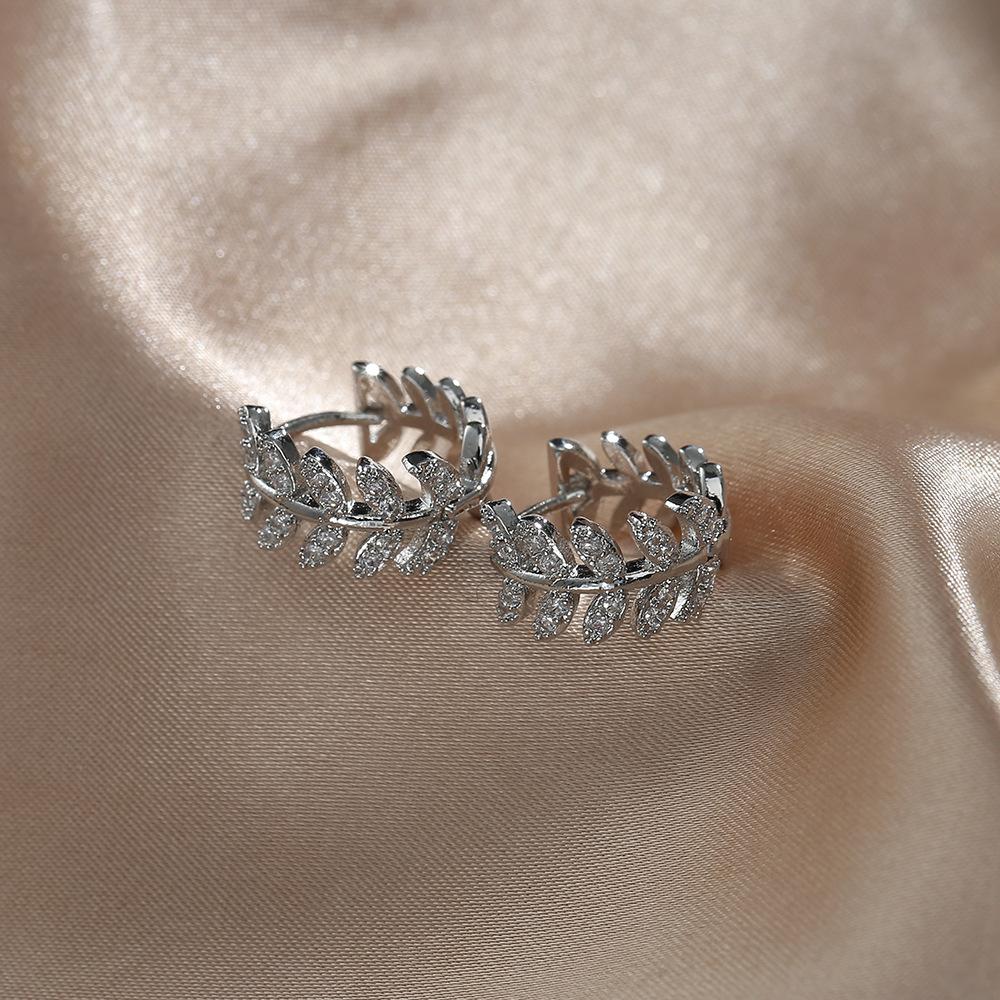 Simple Metal Earrings For Women, French Personalized Accessories, Versatile Earrings, Zircon Earrings, Ear Buckles.