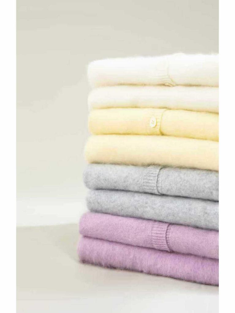 2026 Mulberry Silk Wool Cashmere & Merino Wool Brushed Sweater Cardigan
