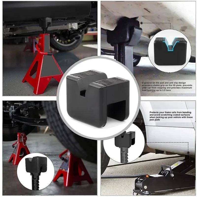 Different Types Car Lift Jack Stand Rubber Pads Black Rubber Slotted Floor Jack Pad Frame Rail Adapter Universal CarLift CarJack