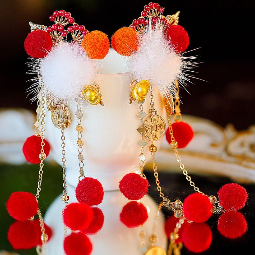 Pearl Ancient Hair Stick Chinese Style New Year Headdress Antique Hair Fork Cheongsam Accessories
