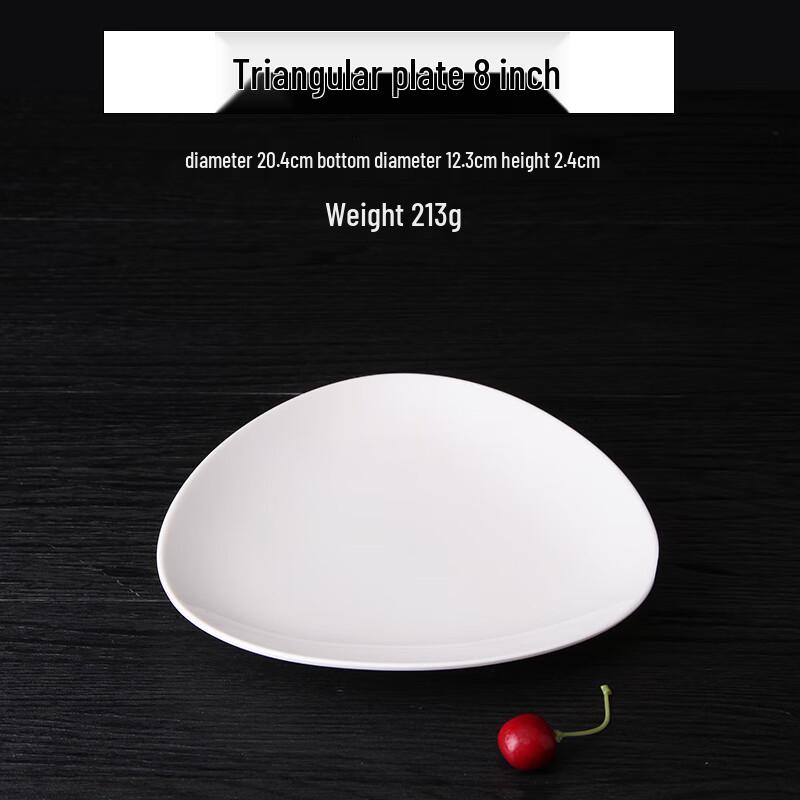 Qianxing A8 8-inch Triangular Melamine Dinner Plates (Set of 5)