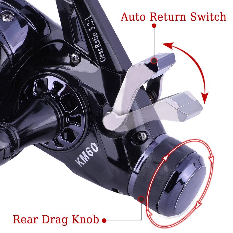 SOUGAYILANG Carp Fishing Reel 4.9:1/5.2:1 Gear Ratio Fishing Reel Spinning Fishing Wheel Fishing Tackle