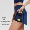 Women's Quick-Dry High-Waisted Tennis Skirt - Slim Fit, Anti-Exposure, Fake Two-Piece Design, Ideal for Summer Running & Fitness
