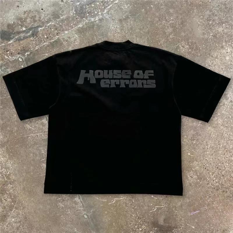 T-shirts Casual Lös Bomull Ögon Skumtryckt Kortärmad Kanye Par T-shirt