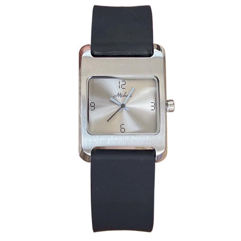 Silver Simple Design Sense Watch Atmosphere Trend Personality Fashionable Women'S Quartz Stainless Steel Watch
