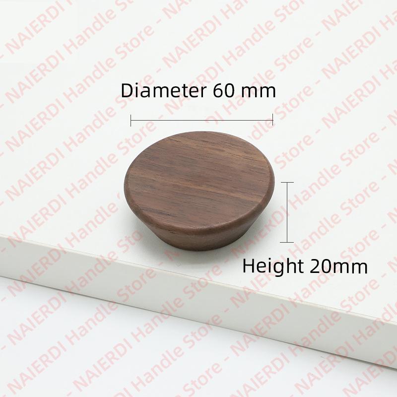 NAIERDI Solid Wood Cabinet Handles Modern Single Hole Wooden Pulls Octagon Round Knobs for Kitchen Cupboard Wardrobe Hardware