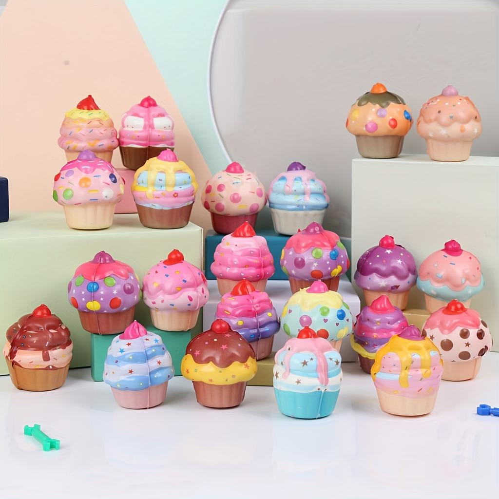 3pcs Mini Cake Squishy Toys,Christmas Thanksgiving New Year Party Favors&Gifts,Finger Fidget Sensory Toys,Sweet Home Decorations