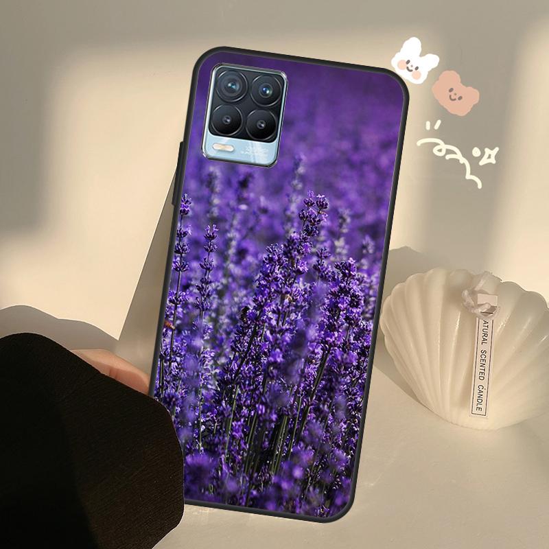 Lavender Purple Flower Case For Realme C71 C63 C61 C55 C51 C53 C25 C65 C67 C75 11 12 13 14 15 Pro Plus GT6 GT7 Pro