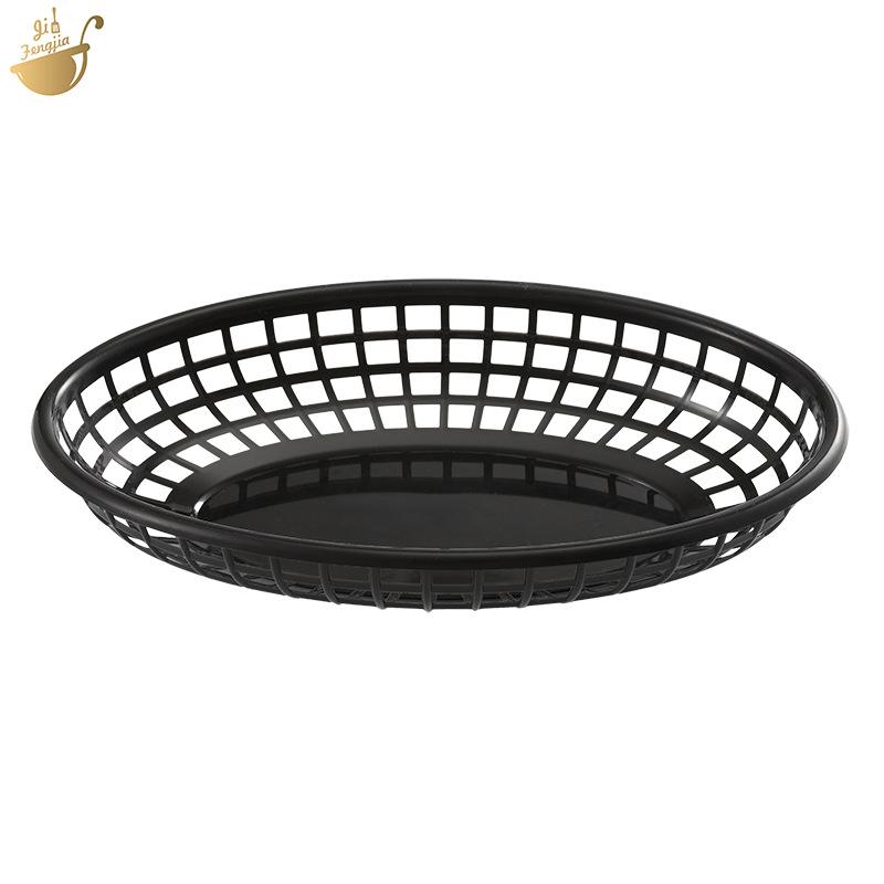 Oval Plastic Basket Tray for Tabletop Storage and Serving, Kitchen Holder