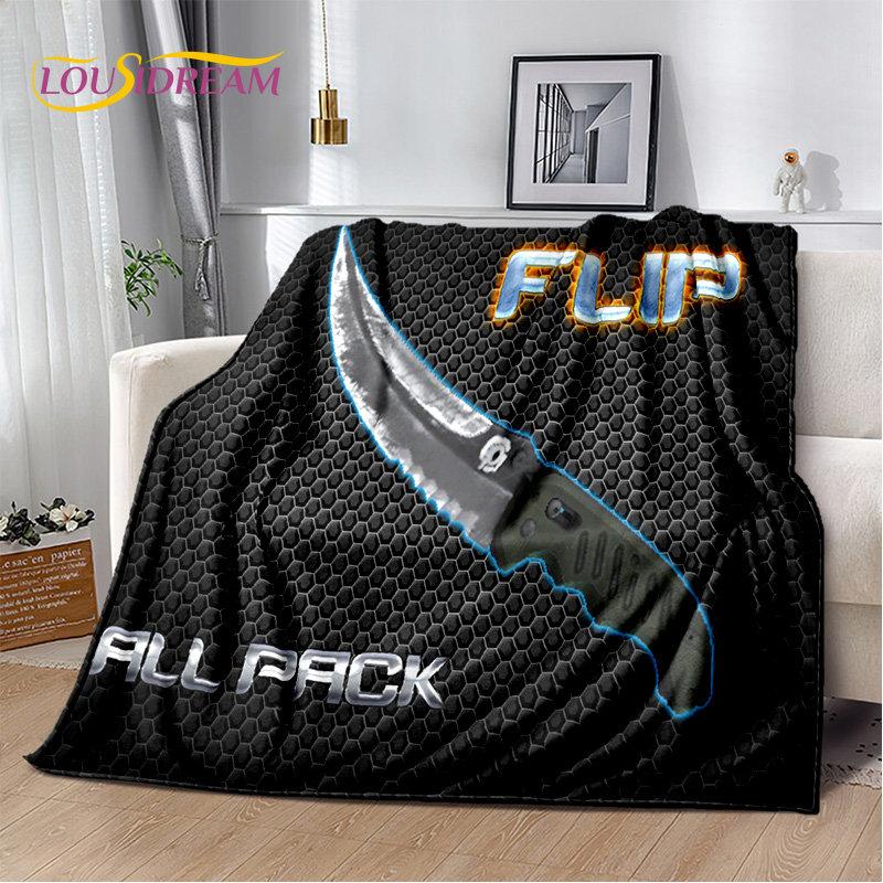 CS,knife,Swiss Knife Sword Games Soft Plush Blanket,Flannel Blanket Throw Blanket for Living Room Bedroom Bed Sofa Picnic Cover