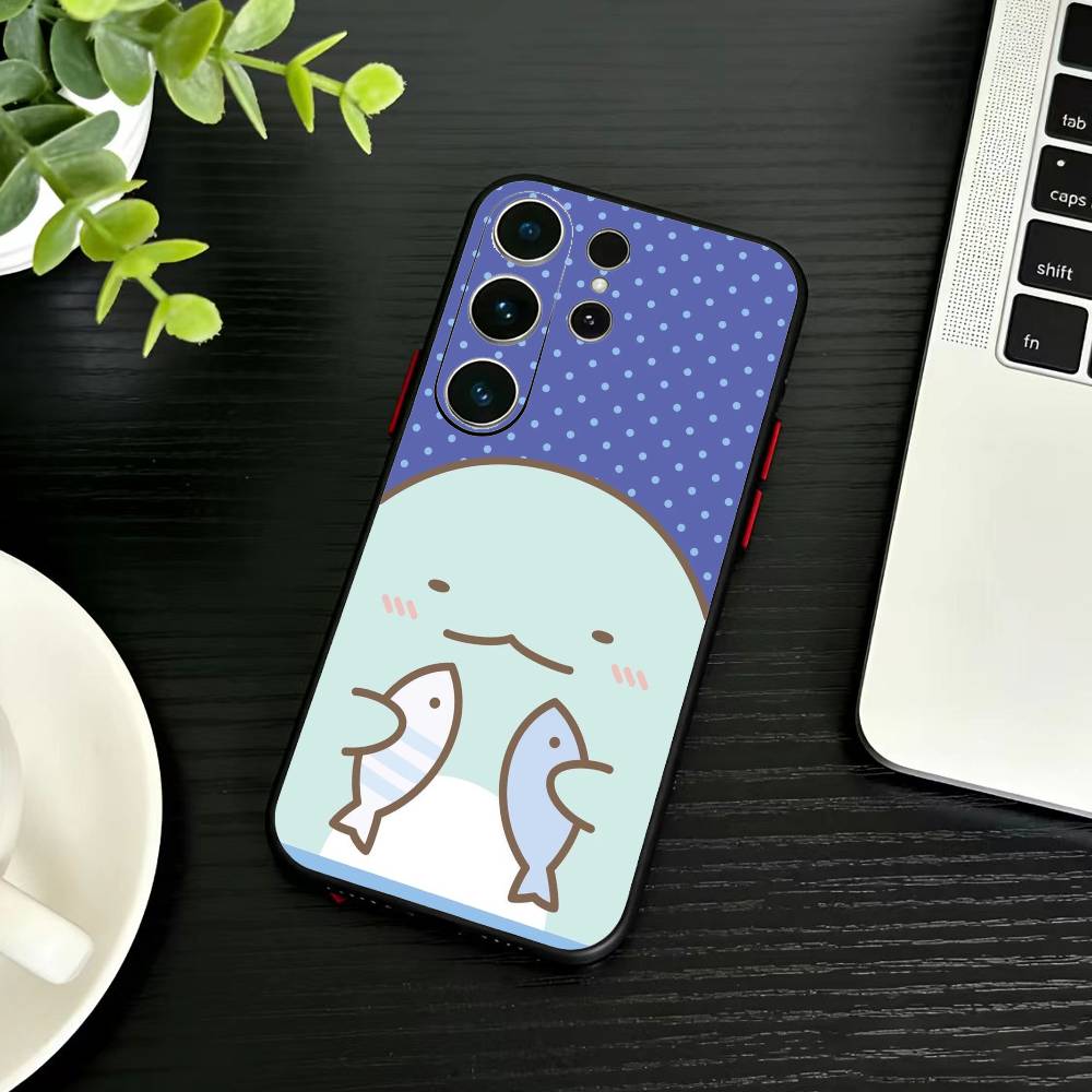 D-Sumikko Gurashi Phone Case For Samsung S26,S25,S24,S23,S22,S21,S20,Ultra,Plus,FE Black Soft Cover