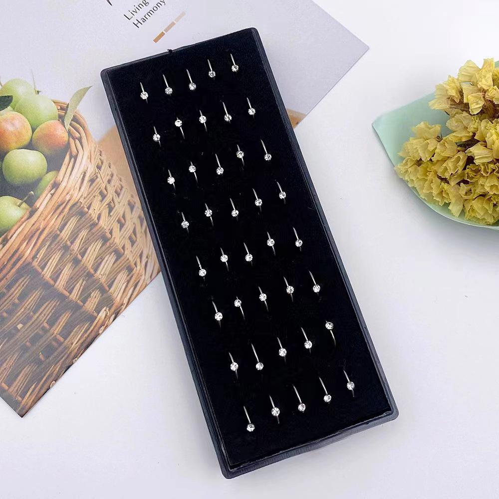 40 Stainless Steel Nose Rings & Studs (C-Shape & L-Shape) Body Piercing Jewelry