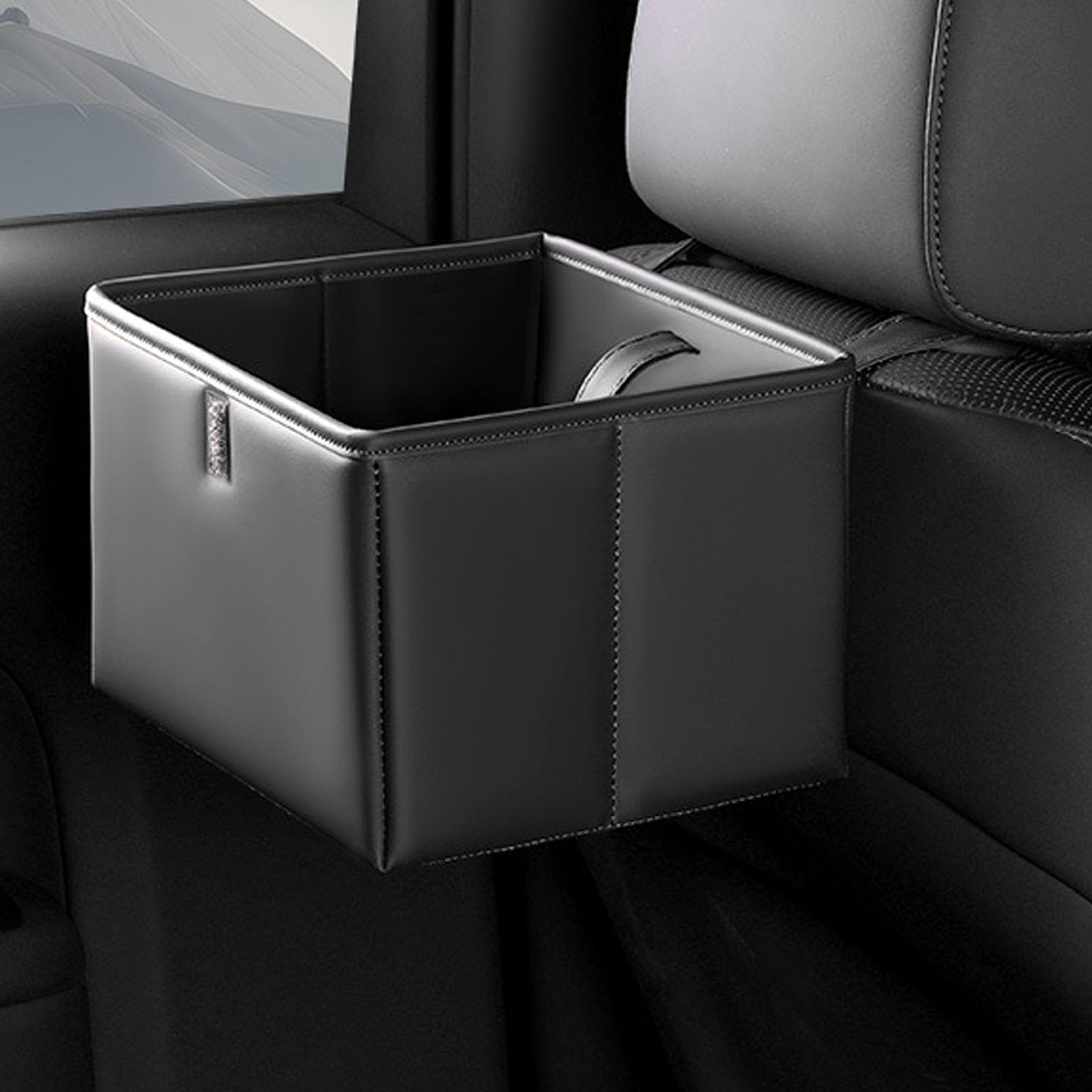 

Caizqbry Car Trash Foldable Storage Box for Mobile Phones and Small Large for Car Back Passenger Includes Trash Black Can, Items, Capacity, чёрный