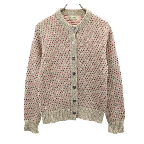 

L.L.Bean 80s Vintage Wool Blend Overall handle Long sleeve knit cardigan Women Used