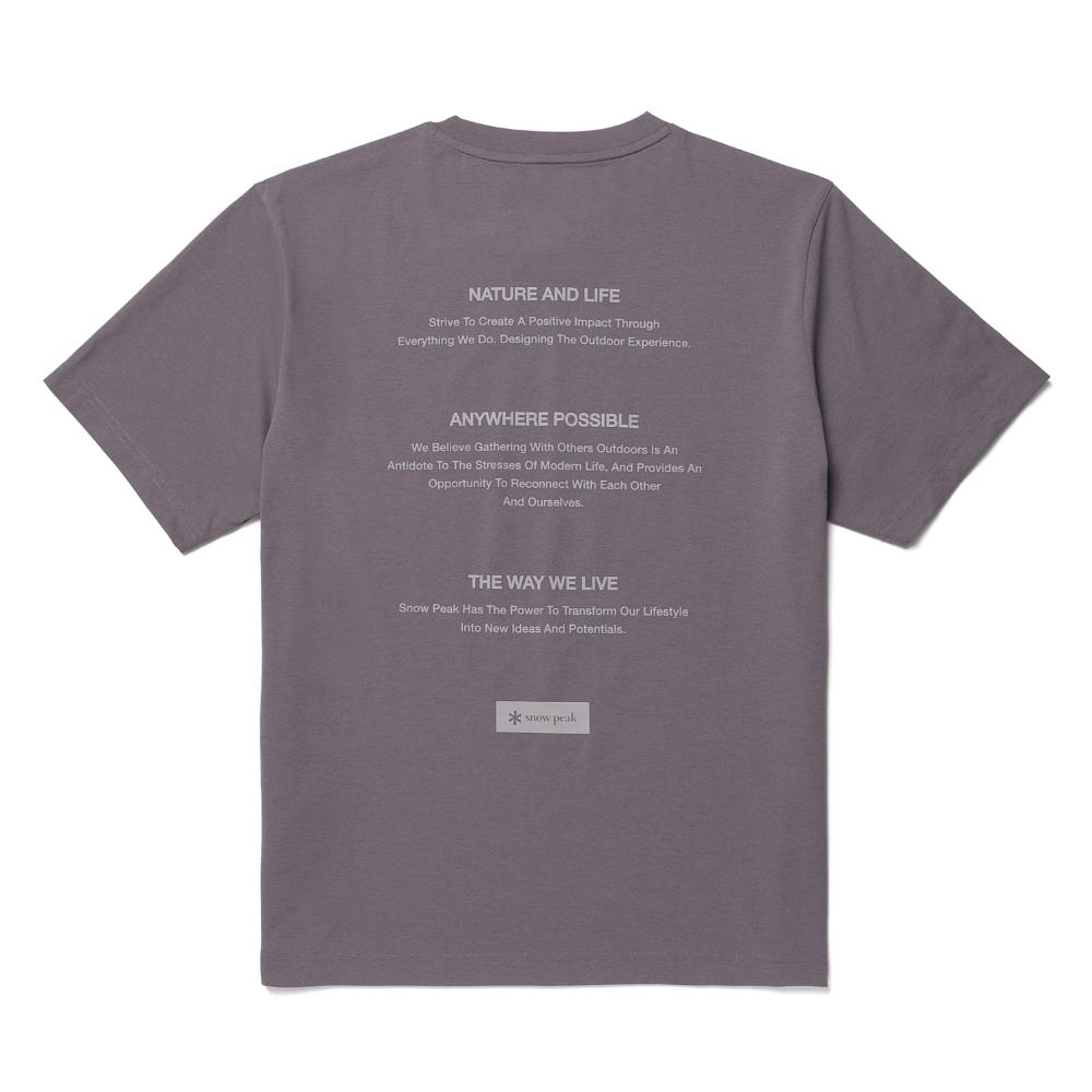 [Snowpeak] Quick Dry Lettering Short-Sleeve T-Shirt Gray Blue (S26MMTTS18)