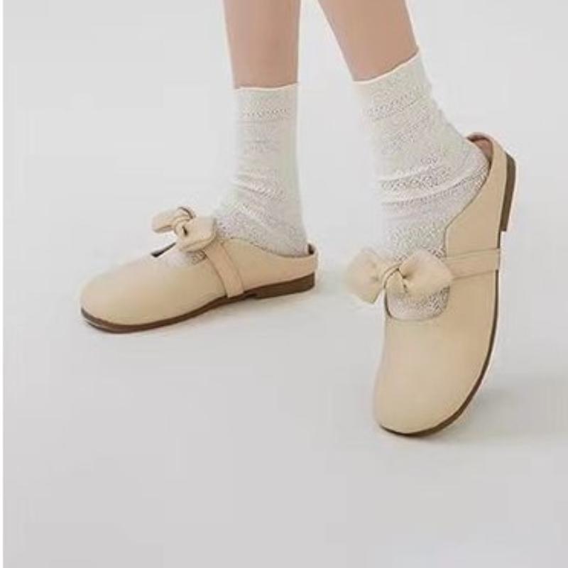 fashion 2024 Women's New Summer Fashion Bow Flat Toe Slippers Shallow Mouth Casual Slippers
