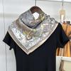 Light Luxury And Gentle Color! Splicing Ma Qiuwinter Silk 70 Square Scarf Office Scarf Shawl Dual-Purpose Women