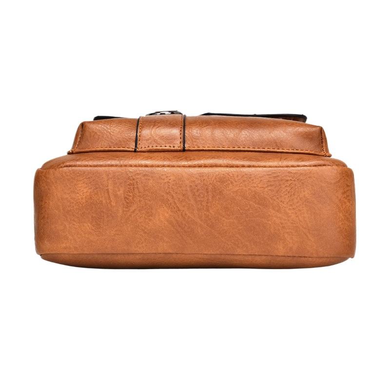 WEIXIER Premium PU-Leder Herren Umhängetaschen Retro Unifarben Einzelne Schultertasche Wasserdicht Lässig Business Crossbody-Taschen für Vatertagsgeschenke