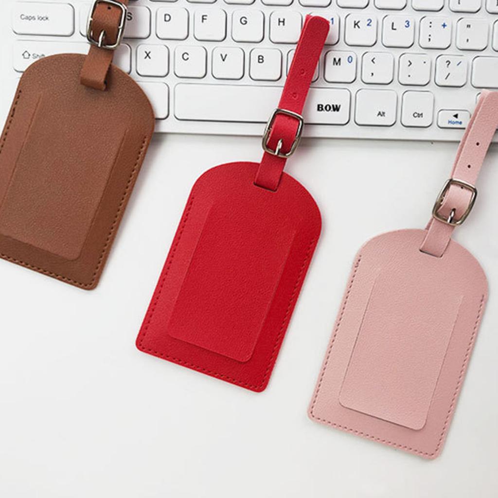 PU Leather Luggage Tag Light Soft Travel Accessories Travel Luggage Tag Boarding Pass Suitcase Tag
