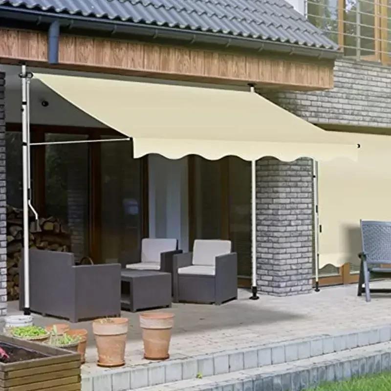 Terrace Sunshade Foldable and Retractable Sunshade Rain and Sun Protection Side Sunshade Eaves Outer Door Canopy Awning