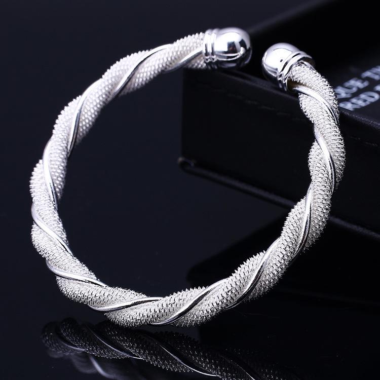 Yibaijia Silver-Plated European & American Braided Mesh Bracelet