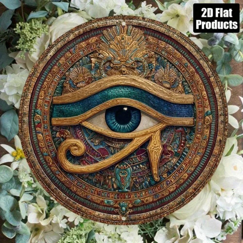 

Eye Of Horus Egyptian Metal Wall Art Teal Blue Gold Protective Plaque 20x20 різнокольоровий