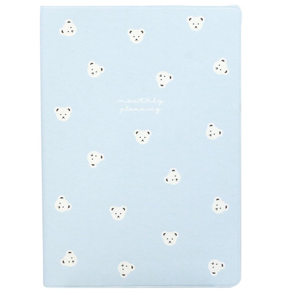LaboClip 2025 Monthly October Planner, B6, Bear, Blue, 2510FBE-BL (Starts 2024)