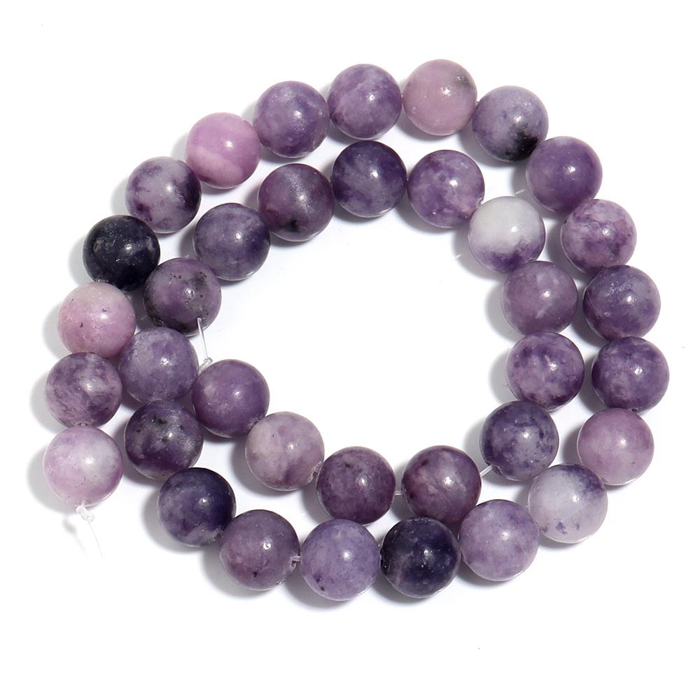 Natural Lilac Stone Beads 4 6 8 10 12mm Purple Round Loose Spacer Beads For Jewelry Making DIY Bracelets Necklace Accessories