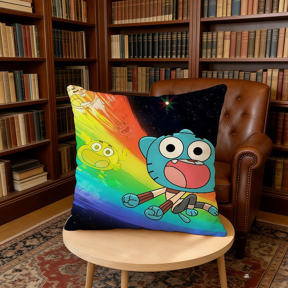 A-Amazing W-World Animation Of G-Gumball cushion cover Home Office Birthday Anniversary Gifts Soft Skin Friendly Cushion Cover