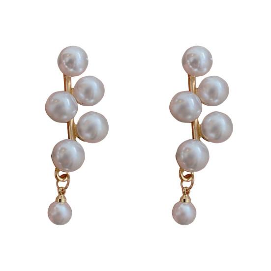 1 Paar Wolkenform Strasssteine Piercing Damen Ohrringe Herz Imitationsperlen Hänger