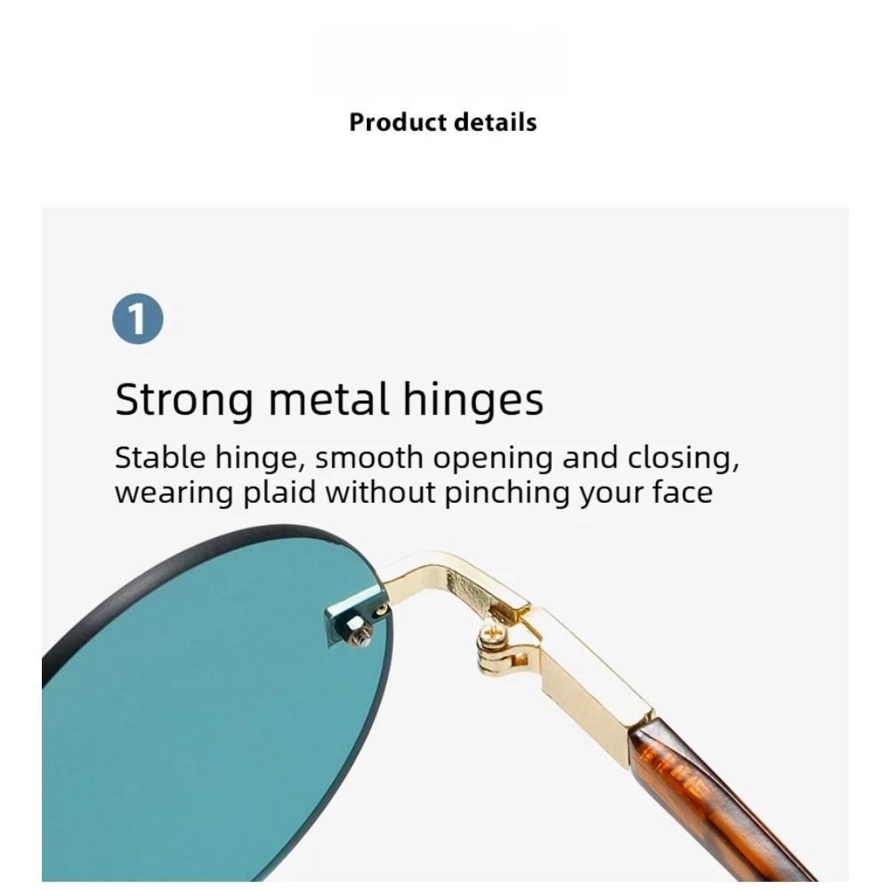 2026 New Frameless Retro Round Frame Fashion Sunglasses Unisex Trendy Versatile Outdoor UV Protection Eyewear Shades UV400