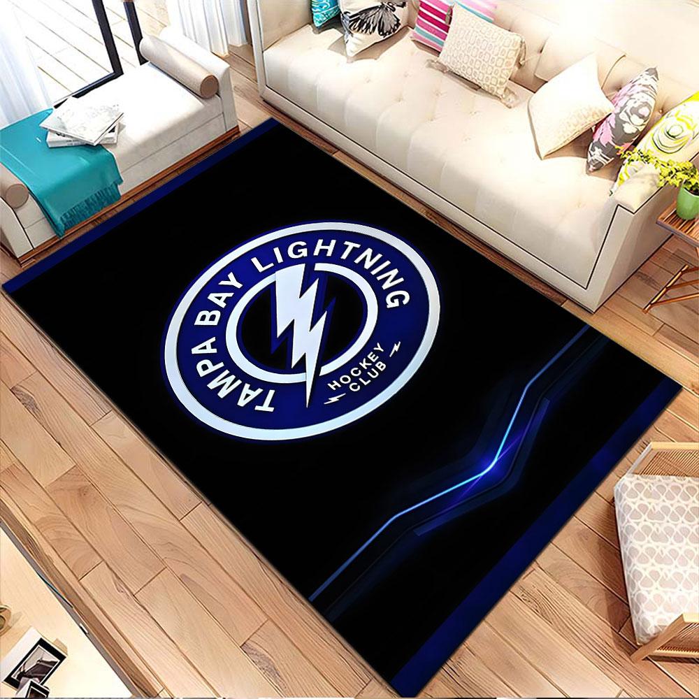 Tampa Bay Lightning Logo Rug Design Patterned carpet, non slip mat suitable for living room and bedroom sofas
