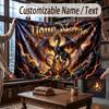 Dragon Theme Throw Blanket Custom Name Text Personalized Blanket Soft Cozy Blanket for Home Sofa Bed
