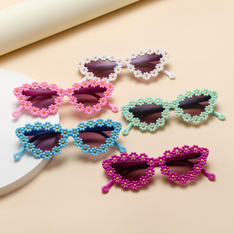 Nye Kattesøye Petal Briller Barnesolbriller Trendy UV-beskyttelsesbriller Solskjerm Søte Tusenfryd Solbriller 1-6 år gamle