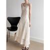 Lace Sling Dress Women Summer Embroidered Sweet Simple Basic Party Elegant Female Sleeveless Long Dress