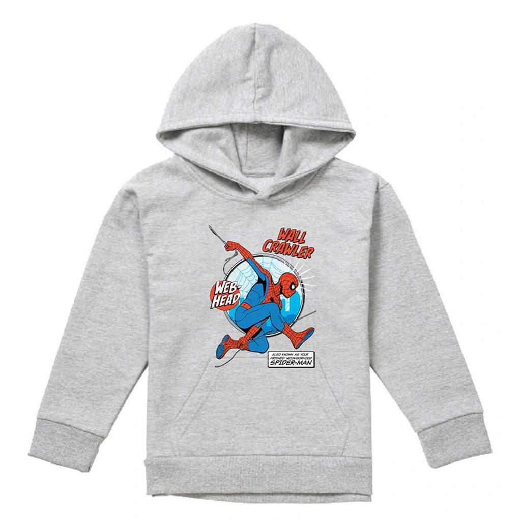 Spider-Man Childrens/Kids Friendly Neighborhood Wall Crawler Comic Heather Pull Over Hoodie