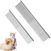 SHULLIN Stainless Steel Pet Comb Set for Dogs and Grooming Premium Comb with Coarse and Fine Removes Safe for and More 2-Piece Cats, Brush,