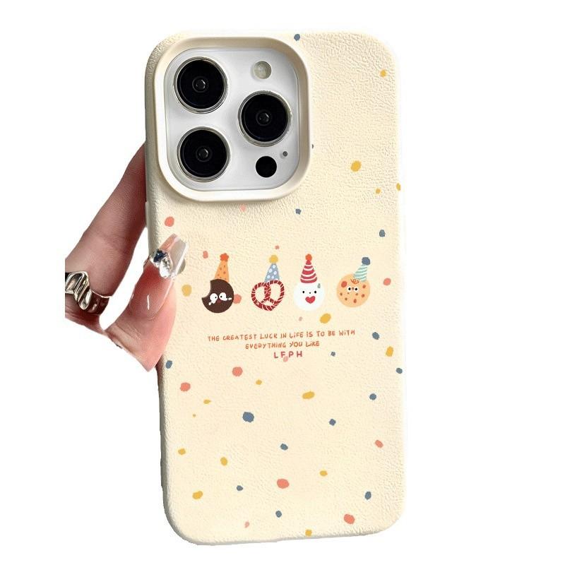 Polka Dot Cookie Party for Apple 16 Promax Mobile Phone Case for IPhone 15 Plus Anti-fall 14 Skin Texture 13