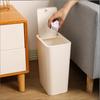 Square Trash Can Household Pop-up Lid Kitchen Sorting Toilet Push-Push Toilet with Lid Dustbin Garbage Bin Kitchen Trash Can