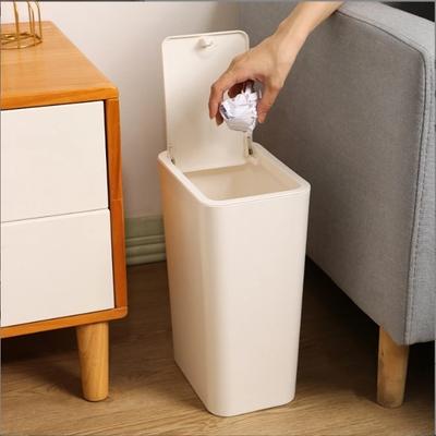Square Trash Can Household Pop-up Lid Kitchen Sorting Toilet Push-Push Toilet with Lid Dustbin Garbage Bin Kitchen Trash Can
